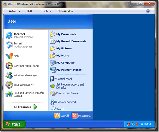 XP 모드 데모 화면