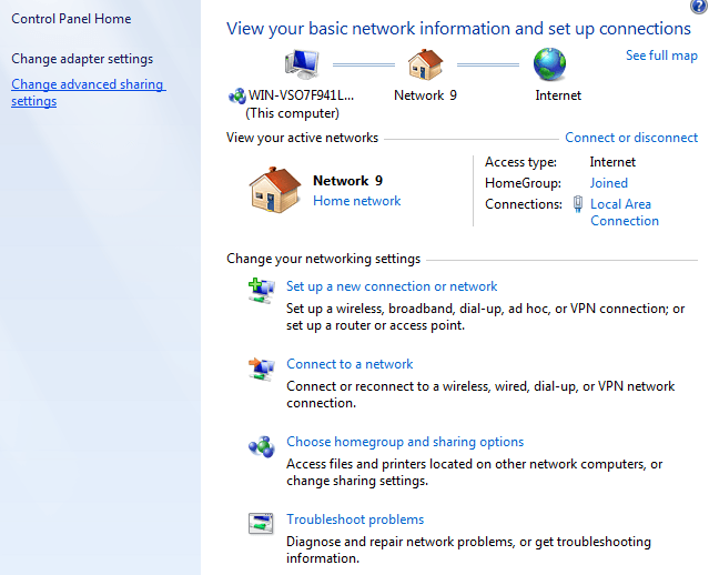 Windows 7 네트워크 설정