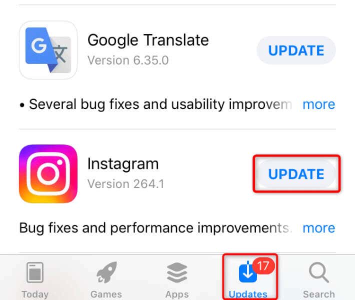 Android 또는 Apple iPhone(iOS)에서 Instagram 앱 업데이트 이미지 2