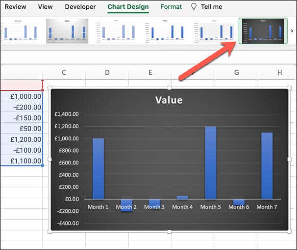 Microsoft Excel 이미지 7에서 폭포형 차트를 만드는 방법